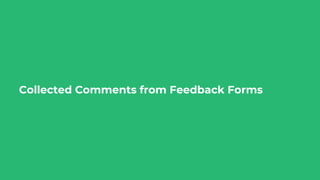 Collected Comments from Feedback Forms
 