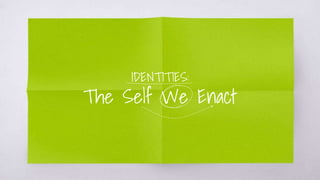 IDENTITIES:
The Self We Enact
 