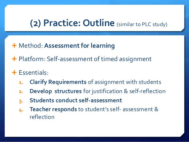 self assessment assignment self assessment assignment