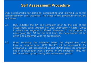SELF ASSESSMENT MANUAL