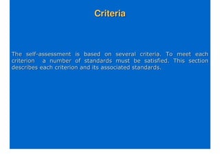 SELF ASSESSMENT MANUAL