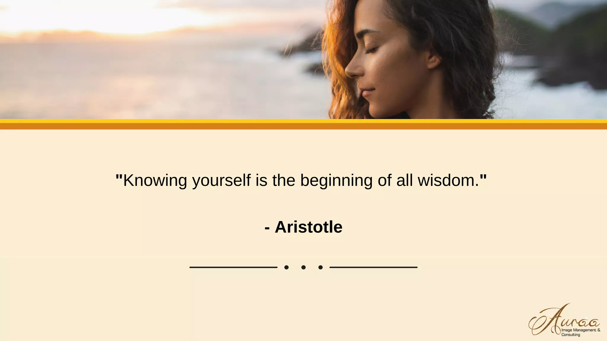 "Knowing yourself is the beginning of all wisdom."
- Aristotle
 
