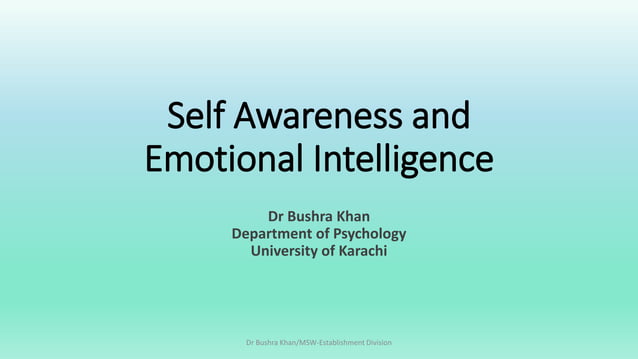 Self Awareness and Emotional Intelligence | PPTX