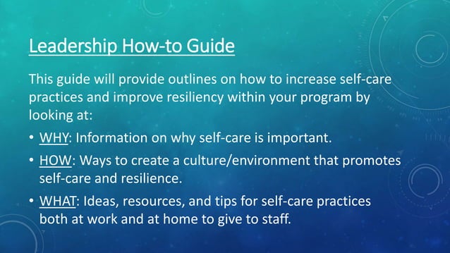 Self-Care Leadership Slideshow | PPTX