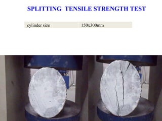 SPLITTING TENSILE STRENGTH TEST
cylinder size 150x300mm
 