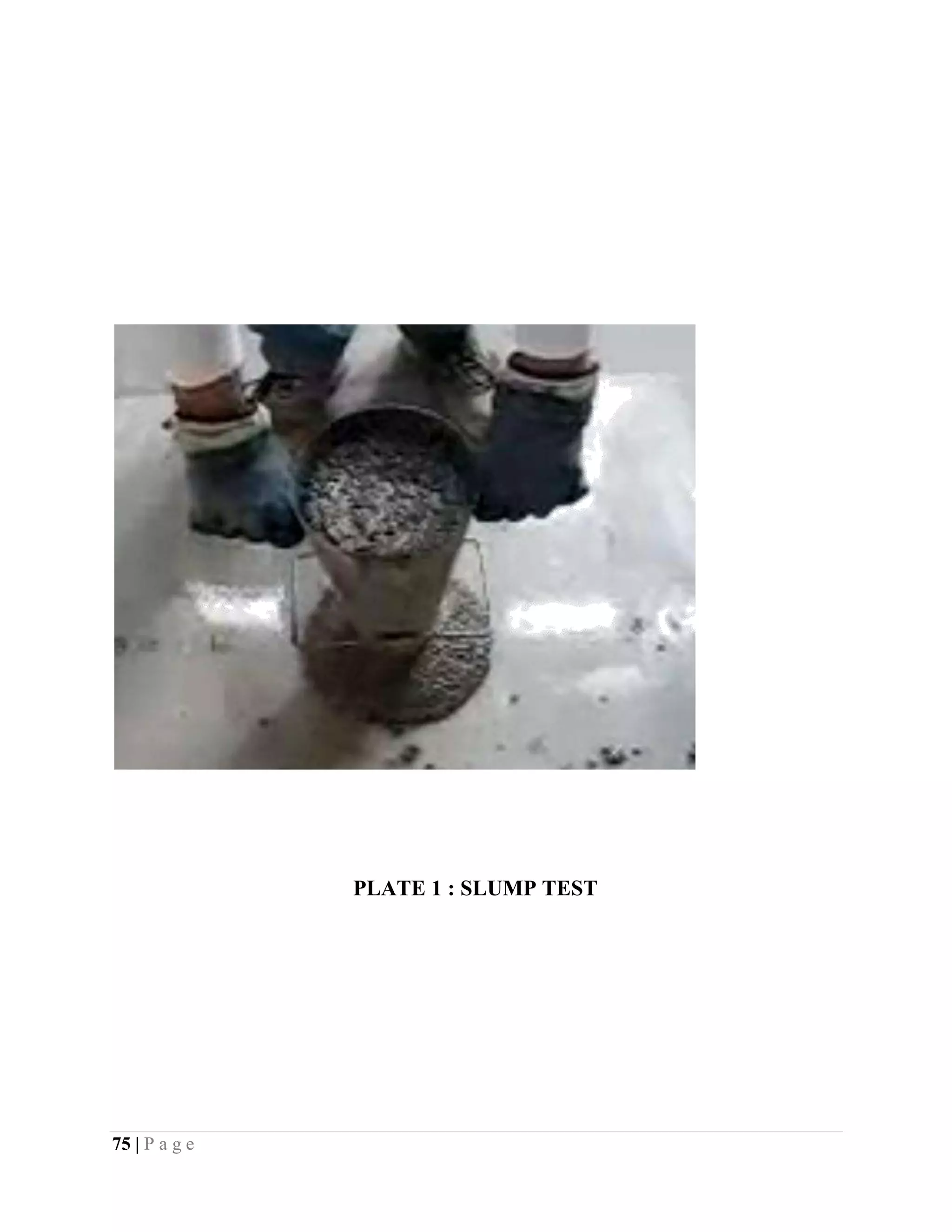 PLATE 1 : SLUMP TEST
75 | P a g e
 