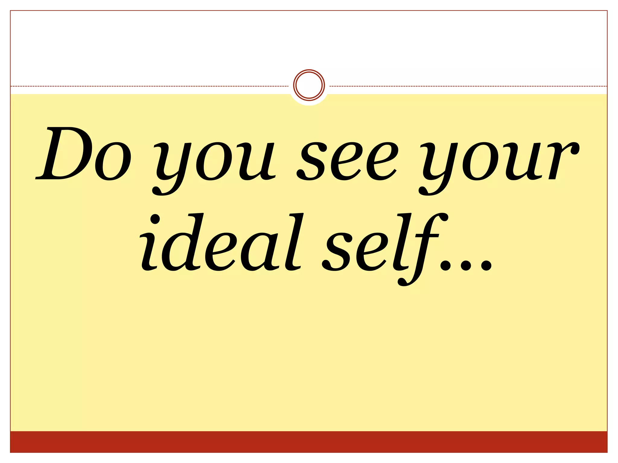 Do you see your
ideal self...