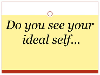 Do you see your
ideal self...
 