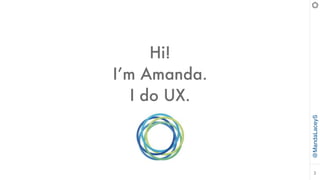 @MandaLaceyS
2
Hi!
I’m Amanda.
I do UX.
 