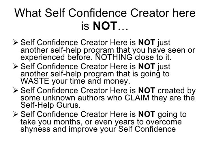 SELF CONFIDENCE CREATOR PDF SELF CONFIDENCE CREATOR PDF