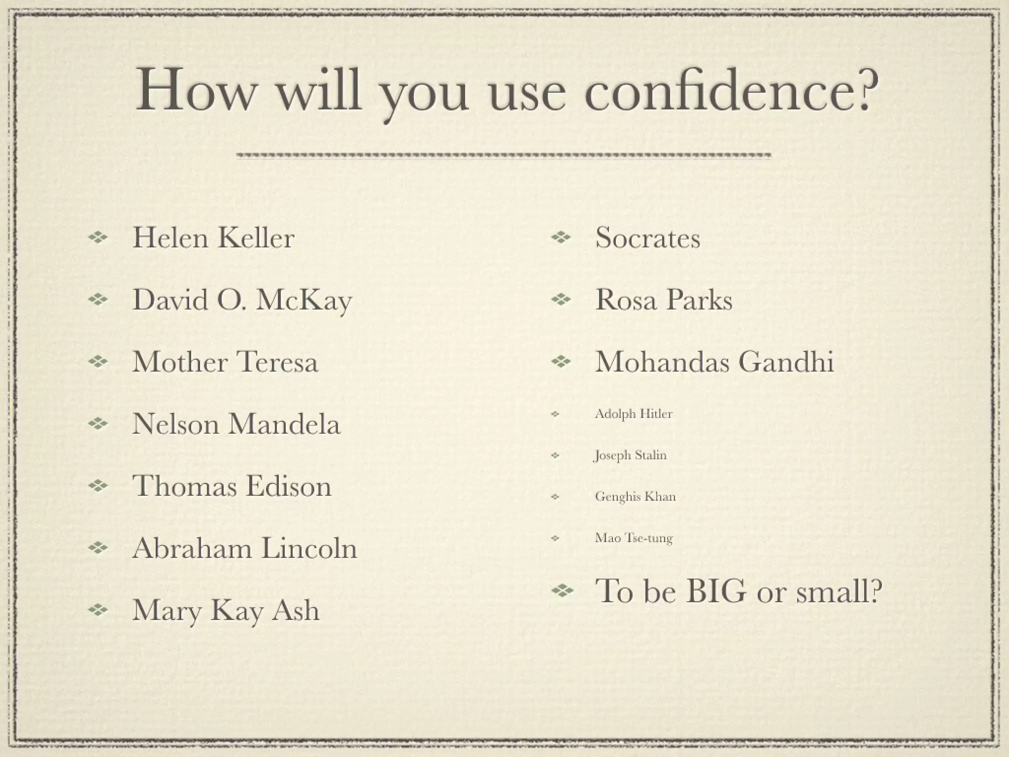 Self confidence presentation with voice