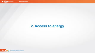 2. Access to energy
Self consumption
 