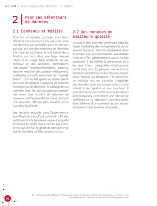 Self Data - Cahier d'exploration MesInfos 2e édition, mai 2015