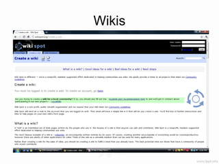 Wikis
 