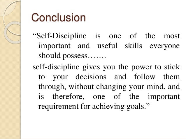 Self Discipline In Life