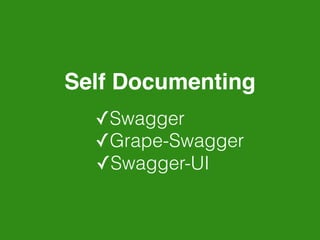 Building Self Documenting REST APIs