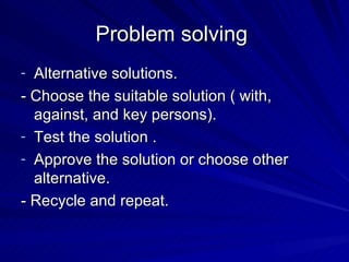 Problem Solving Task For Recycle Self efficacy | PPT