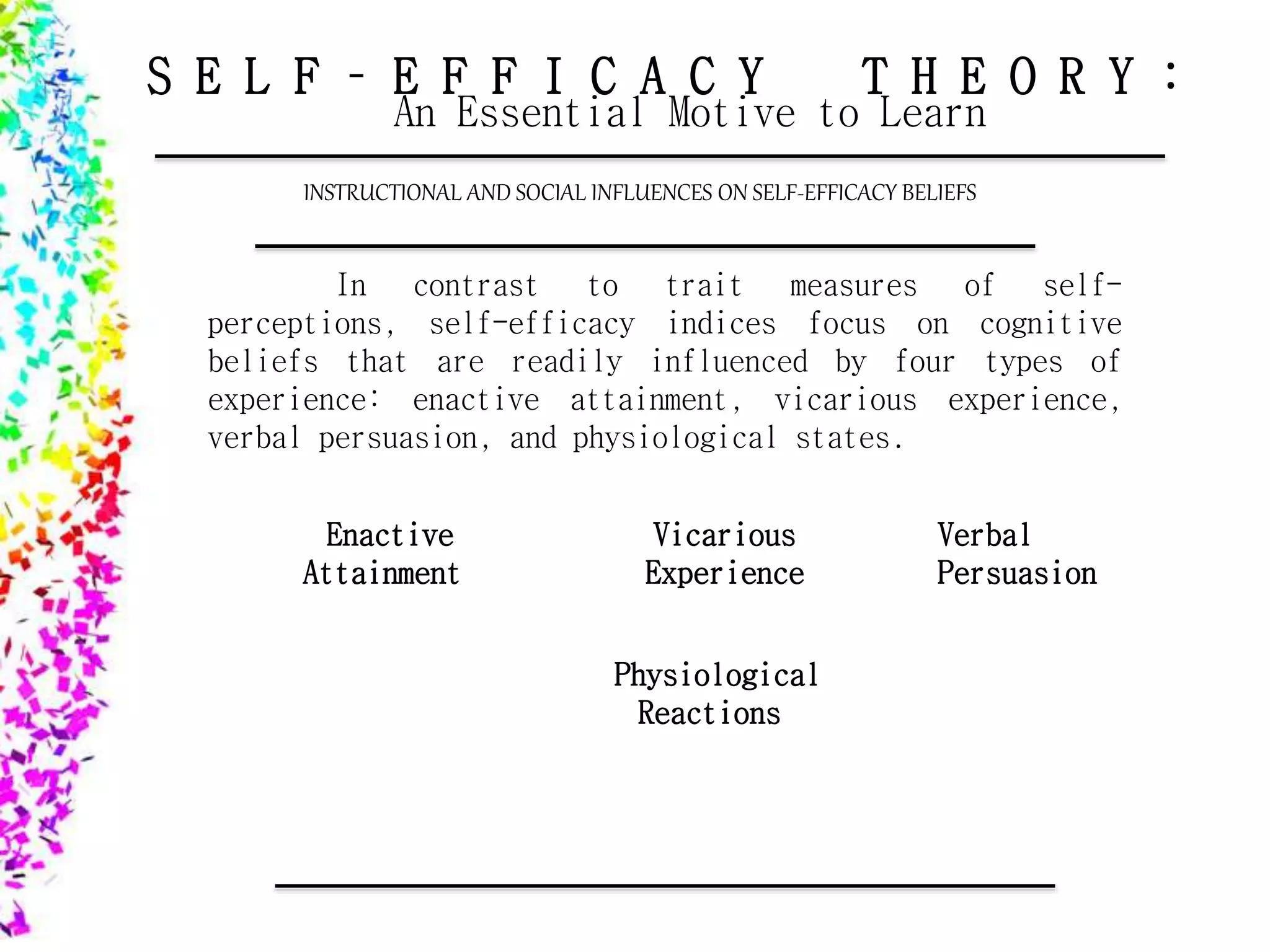 Self efficacy by John Lewis Suguitan | PPTX