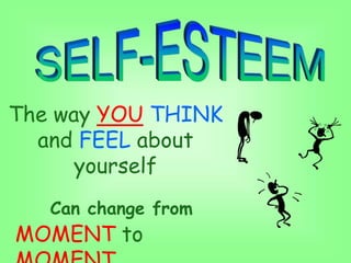 The way YOU THINK
and FEEL about
yourself
Can change from
MOMENT to
 