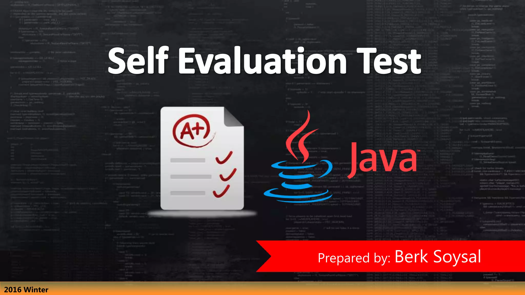 Self Evaluation Test | PPTX