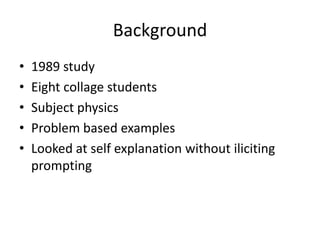 Self expliation and greater understanding | PPT