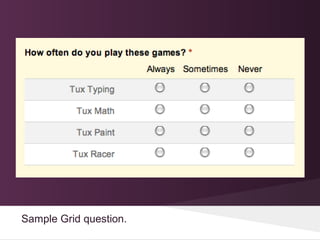 Sample Grid question.
 