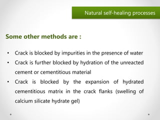 Self healing concrete - A Seminar by Manaruchi Mohapatra | PPTX