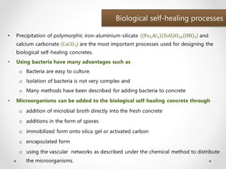 Self healing concrete - A Seminar by Manaruchi Mohapatra | PPTX