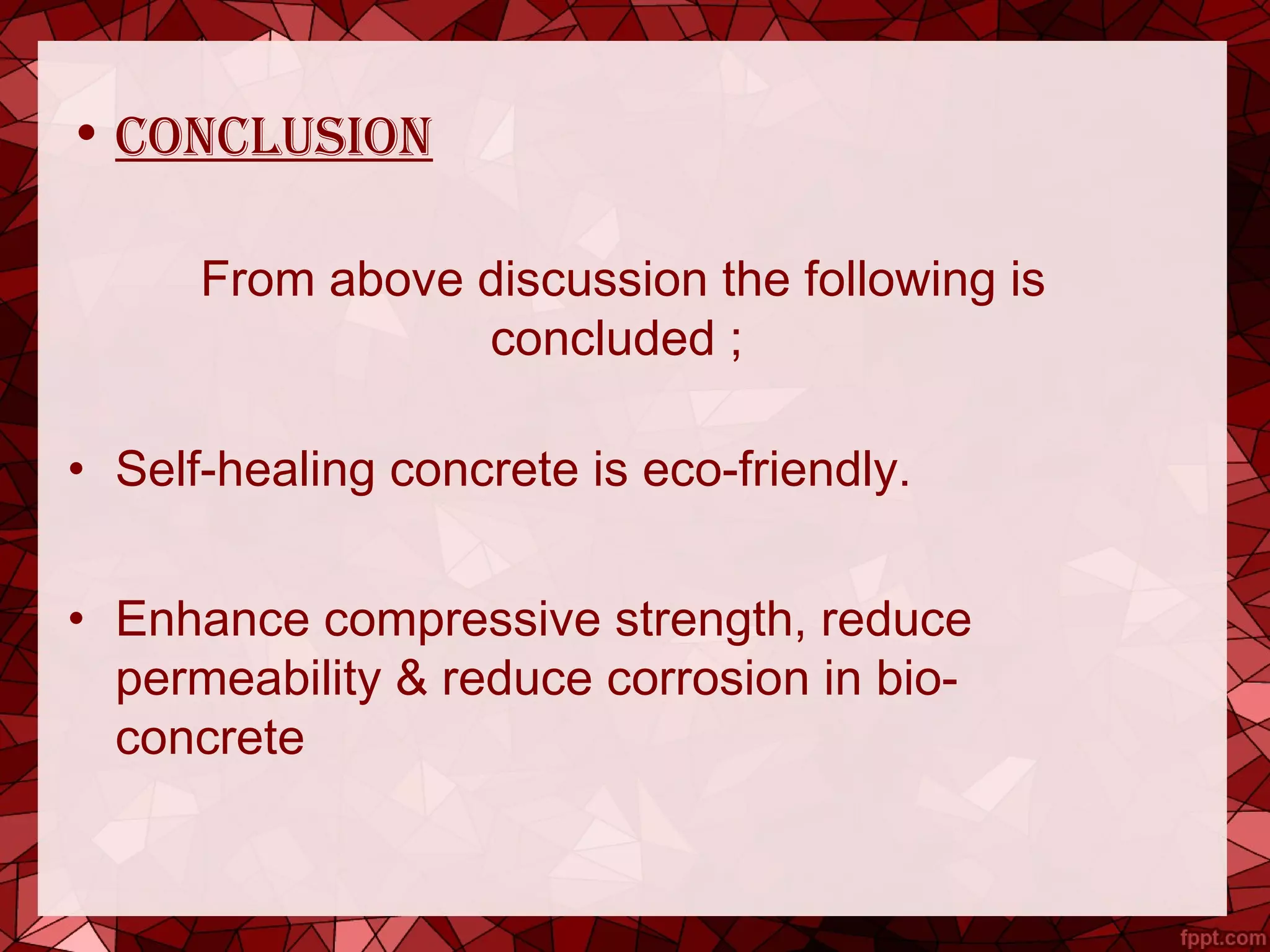 Self healing concrete | PPT
