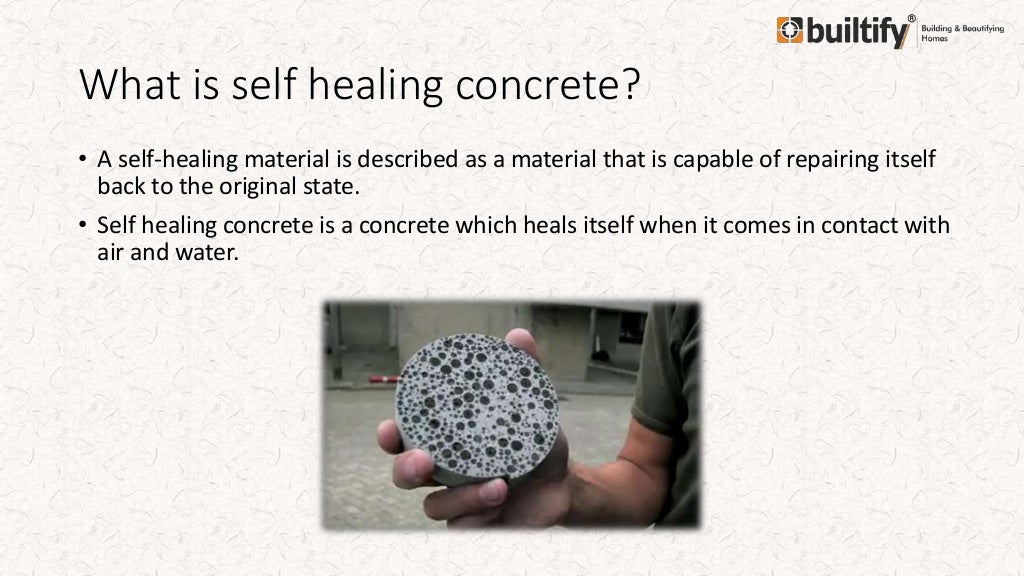 Self healing concrete