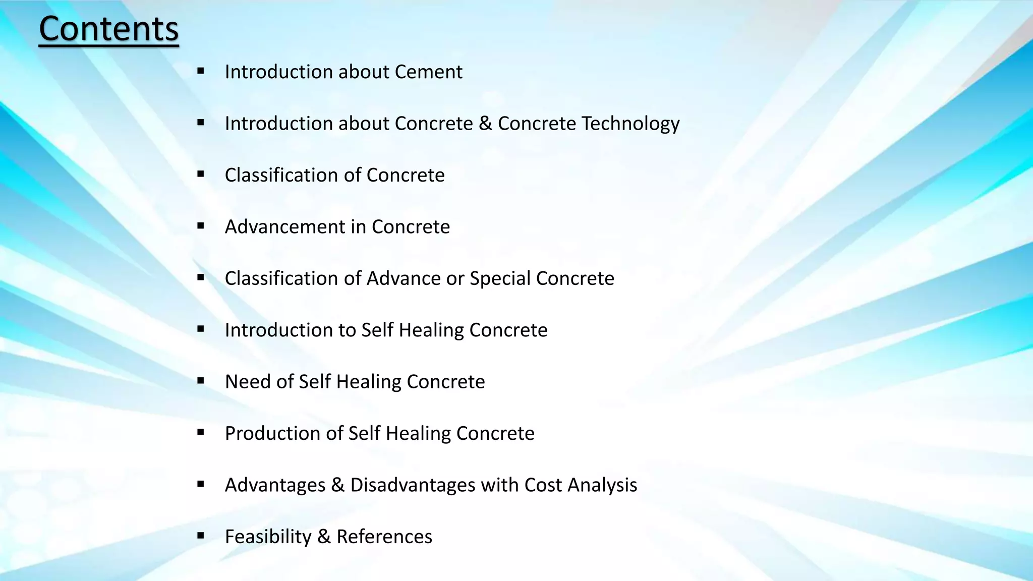 Advance Concrete Technology - Self healing concrete | PPTX