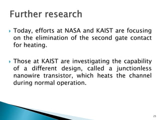 Nasa Transistor Self healing transistors | PPTX