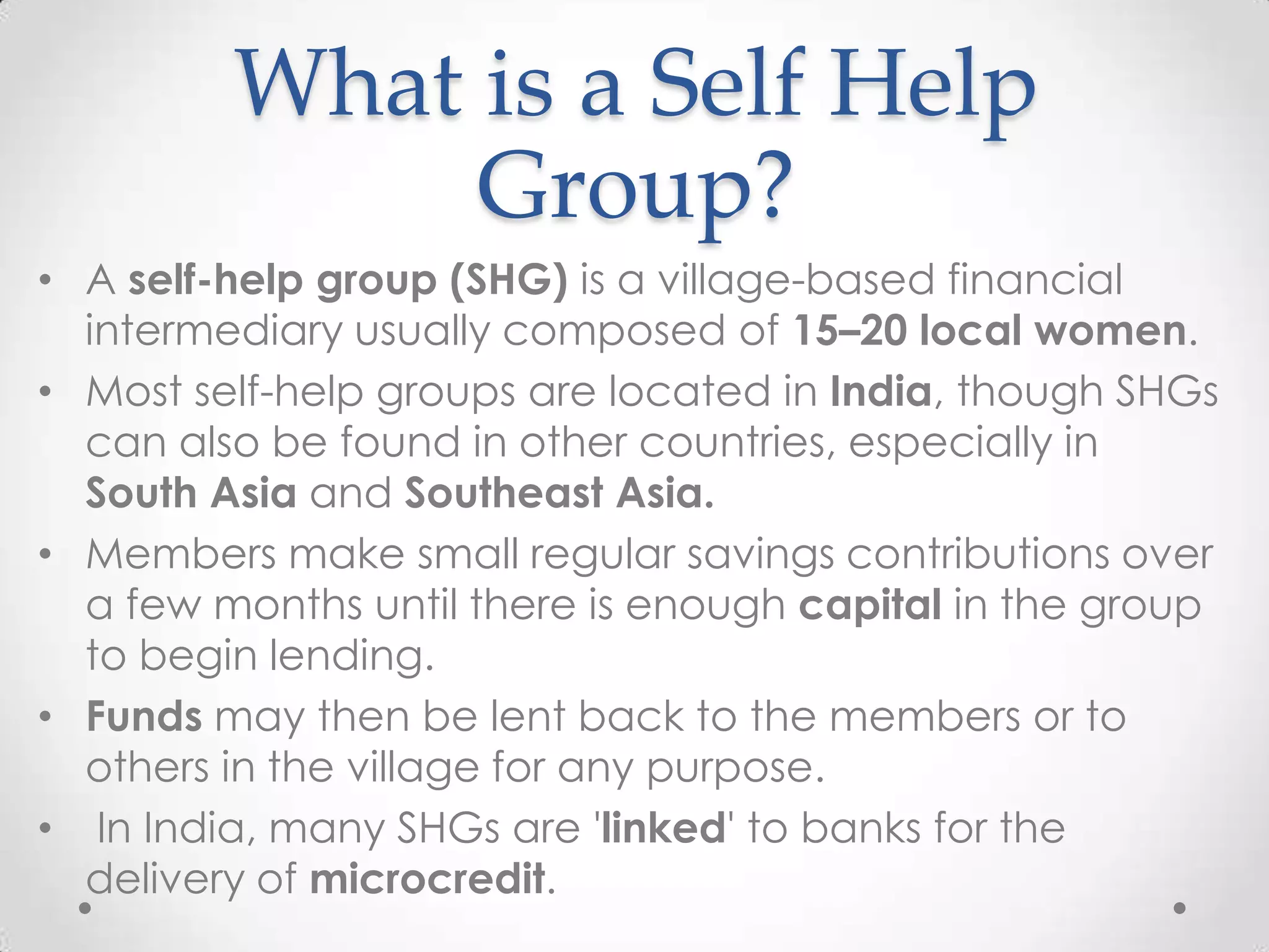 Self help groups in india pptx