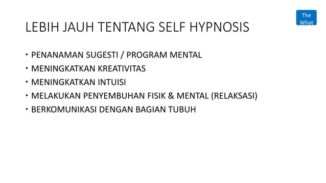 Belajar Hipnotis Sendiri (Self Hypnosis) PPTX