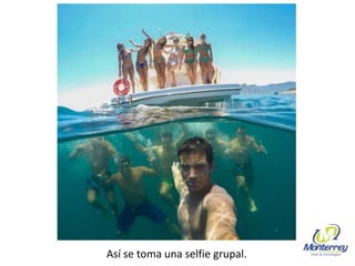 Así se toma una selfie grupal.
 