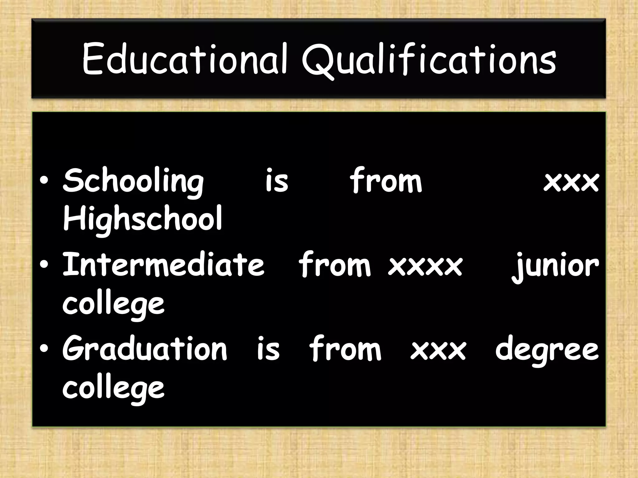 PPT ON Self introduction