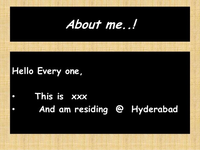 PPT ON Self introduction