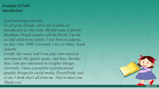 Self Introduction. to our class in clas vii | PPTX