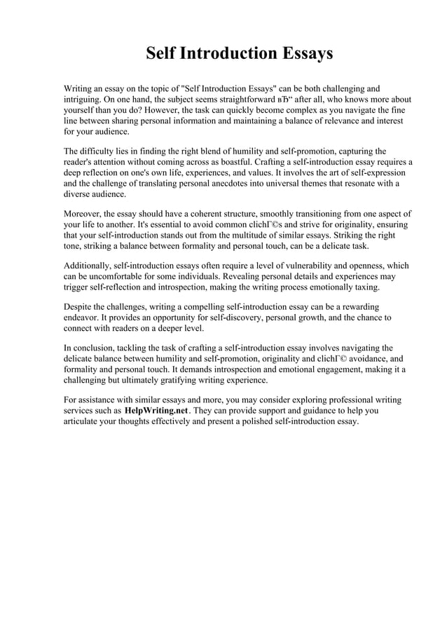 Self Introduction Essays.pdf