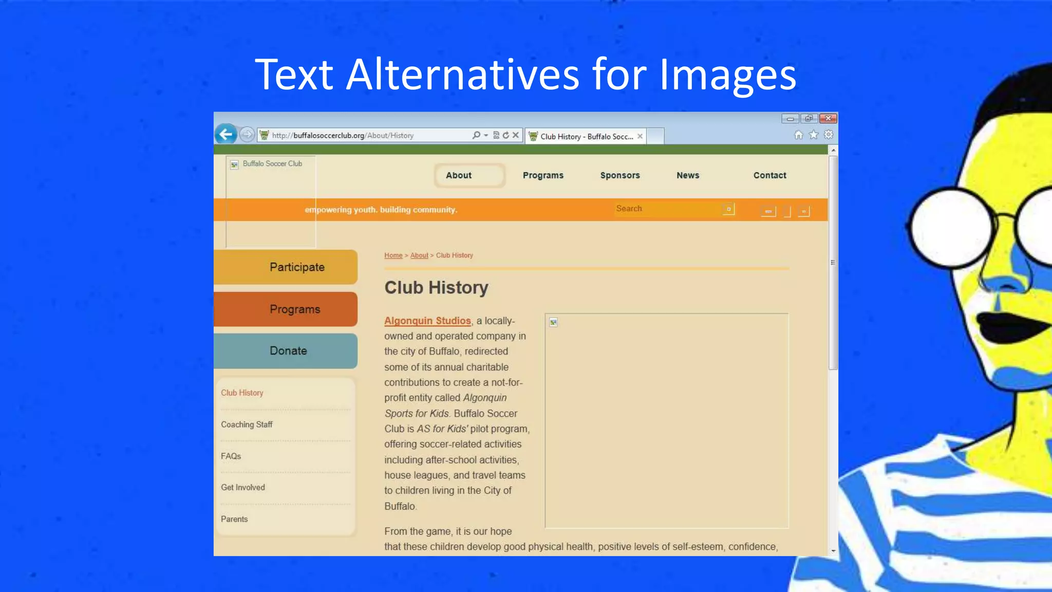 Text Alternatives for Images
 