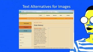 Text Alternatives for Images
 