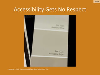 Accessibility Gets No Respect
…however I think the team could have done better than this.
#ID24
 