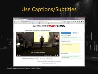 Use Captions/Subtitles
https://www.youtube.com/watch?v=V592VMJeXc8
 