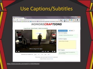 Use Captions/Subtitles
https://www.youtube.com/watch?v=V592VMJeXc8
 