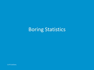 Boring Statistics 
1 of 4 sections. 
 