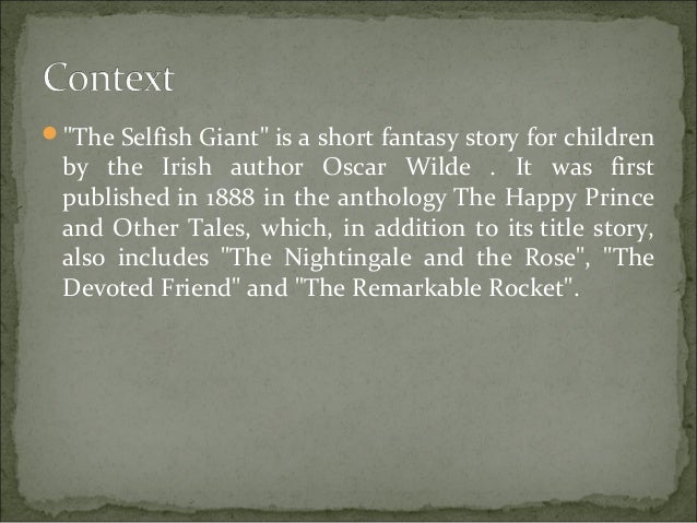 Selfish Giant A Short Story By Oscar Wilde
