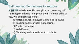 Effective Self Learning Techniques to Improve English Language Skills | PDF