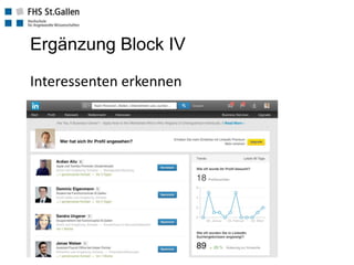 Ergänzung Block IV
Interessenten erkennen
 