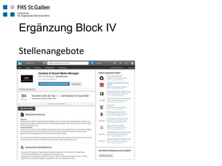 Ergänzung Block IV
Stellenangebote
 