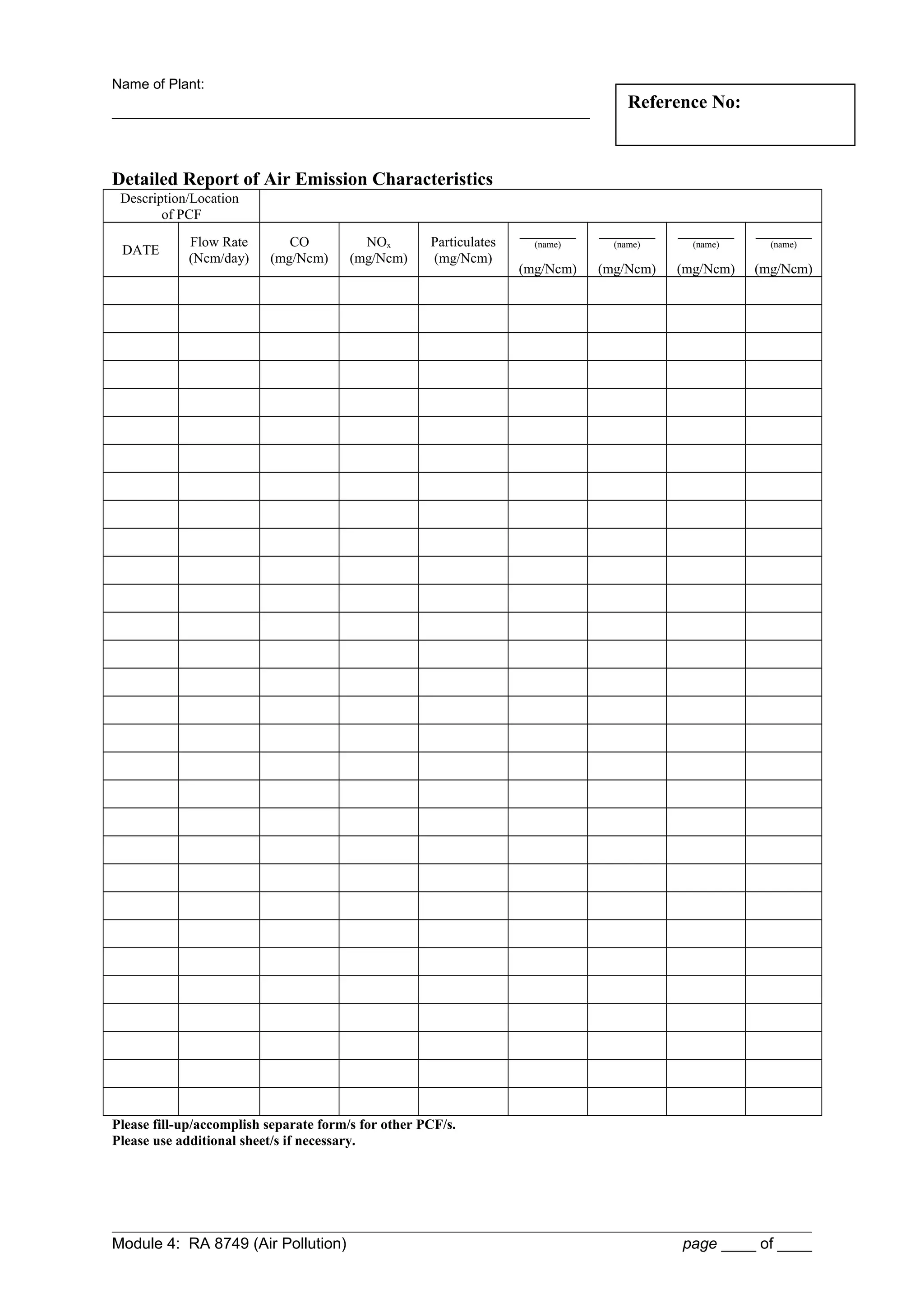 DENR Self monitoring report (SMR) Quarterly Report Form | DOC